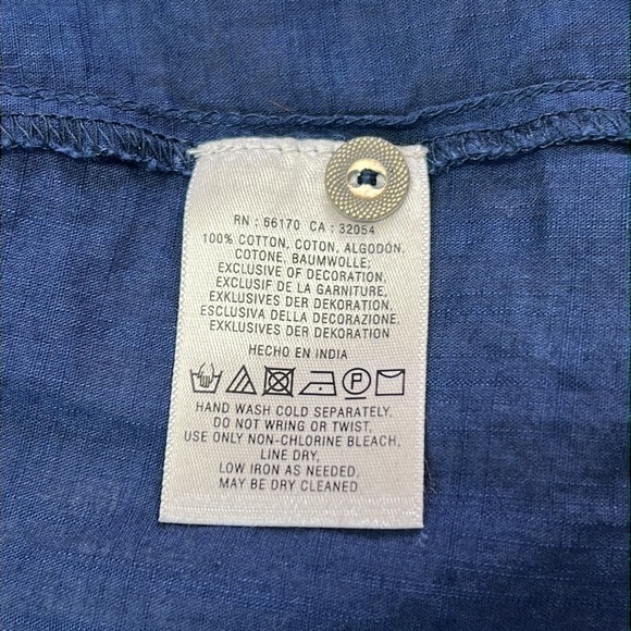 ANTHROPOLOGIE Hei Hei Navy Embroidered Tunic Top, Size 2 - Picture 6 of 8